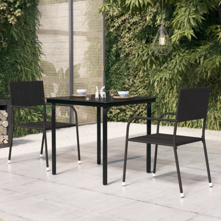 Mesa de comedor de jardín acero y vidrio negra 80x80x74 cm de , Mesas de jardín - Ref: Foro24-318746, Precio: 94,85 €
