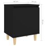Mesita de noche con patas de madera maciza negra 40x30x50 cm de , Mesitas de noche - Ref: Foro24-805817, Precio: 34,51 €, Des...