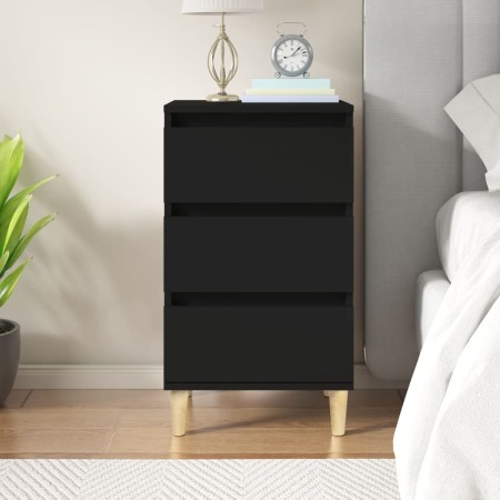 Mesita de noche madera contrachapada negro 40x35x70 cm by , Nightstands - Ref: Foro24-819661, Price: 56,59 €, Discount: %