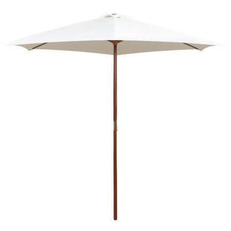Sombrilla con palo de madera blanco crema 270x270 cm de , Sombrillas - Ref: Foro24-42962, Precio: 78,01 €, Descuento: %