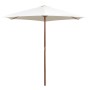Sombrilla con palo de madera blanco crema 270x270 cm de , Sombrillas - Ref: Foro24-42962, Precio: 78,01 €, Descuento: %