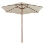 Sombrilla con palo de madera blanco crema 270x270 cm de , Sombrillas - Ref: Foro24-42962, Precio: 78,01 €, Descuento: %