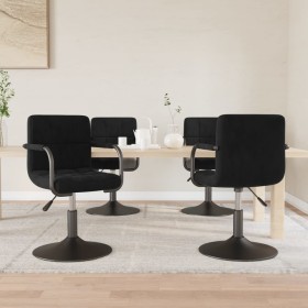 Sillas de comedor giratorias 4 unidades terciopelo negro by , dining chairs - Ref: Foro24-3087916, Price: 257,83 €, Discount: %