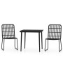 Juego de comedor para jardín 3 piezas negro by , Garden sets - Ref: Foro24-3099179, Price: 327,06 €, Discount: %