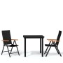 Juego de comedor de jardín 3 piezas negro by , Garden sets - Ref: Foro24-3099113, Price: 237,41 €, Discount: %