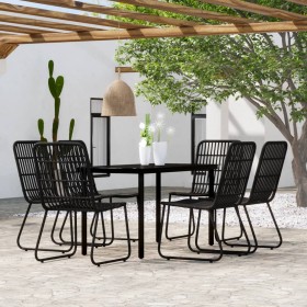 Juego de comedor de jardín 7 piezas negro de , Conjuntos de jardín - Ref: Foro24-3099170, Precio: 812,73 €, Descuento: %