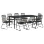 Juego de comedor de jardín 9 piezas ratán PVC negro von , Gartensets - Ref: Foro24-3099220, Preis: 644,94 €, Rabatt: %