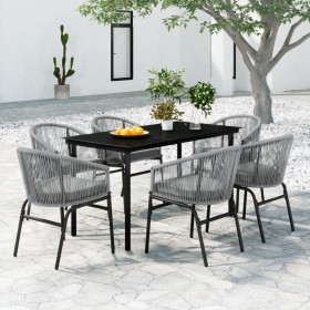Juego de comedor de jardín 7 piezas ratán sintético gris by , Garden sets - Ref: Foro24-3099236, Price: 659,00 €, Discount: %