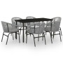 Juego de comedor de jardín 7 piezas ratán sintético gris von , Gartensets - Ref: Foro24-3099236, Preis: 658,20 €, Rabatt: %
