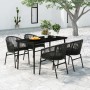 Juego de comedor para jardín 5 piezas negro by , Garden sets - Ref: Foro24-3099241, Price: 477,71 €, Discount: %