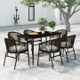 Juego de comedor de jardín 7 piezas marrón by , Garden sets - Ref: Foro24-3099248, Price: 837,01 €, Discount: %