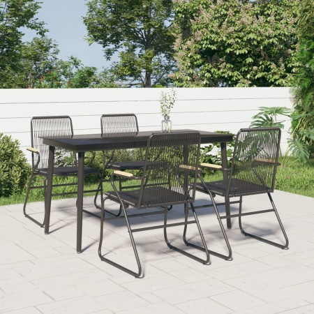 Juego de comedor de jardín 5 piezas ratán PVC negro by , Garden sets - Ref: Foro24-3099217, Price: 333,86 €, Discount: %
