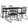 Juego de comedor de jardín 5 piezas ratán PVC negro by , Garden sets - Ref: Foro24-3099217, Price: 333,86 €, Discount: %