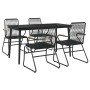 Juego de comedor de jardín 5 piezas ratán PVC negro by , Garden sets - Ref: Foro24-3099217, Price: 333,86 €, Discount: %