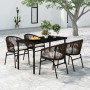 Juego de comedor de jardín 5 piezas con cojines marrón de , Conjuntos de jardín - Ref: Foro24-3099229, Precio: 546,11 €, Desc...