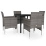 Juego de comedor para jardín 5 piezas con cojines gris y negro by , Garden sets - Ref: Foro24-3099288, Price: 304,58 €, Disco...