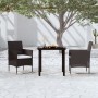 Juego de comedor de jardín 3 piezas con cojines negro von , Gartensets - Ref: Foro24-3099281, Preis: 218,49 €, Rabatt: %