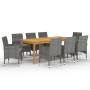 Garten-Essset 9-teilig grau von vidaXL, Gartensets - Ref: Foro24-3067860, Preis: 658,09 €, Rabatt: %