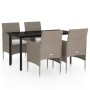 Juego de comedor de jardín 5 piezas con cojines beige y negro von , Gartensets - Ref: Foro24-3099295, Preis: 378,56 €, Rabatt: %