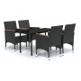Juego de comedor de jardín 5 piezas con cojines negro von , Gartensets - Ref: Foro24-3099331, Preis: 321,04 €, Rabatt: %