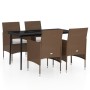 Juego de comedor de jardín 5 piezas con cojines marrón y negro von , Gartensets - Ref: Foro24-3099325, Preis: 365,60 €, Rabat...