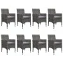 Garden dining set 9 pieces gray by vidaXL, Garden sets - Ref: Foro24-3067860, Price: 763,07 €, Discount: %