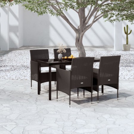 Juego de comedor de jardín 5 piezas con cojines negro by , Garden sets - Ref: Foro24-3099283, Price: 330,09 €, Discount: %