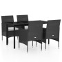 Juego de comedor de jardín 5 piezas con cojines negro by , Garden sets - Ref: Foro24-3099283, Price: 330,09 €, Discount: %