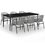 Juego de comedor de jardín 7 piezas ratán sintético gris