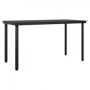 Juego de comedor de jardín 7 piezas con cojines gris y negro