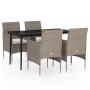 Juego de comedor de jardín 5 piezas con cojines beige y negro by , Garden sets - Ref: Foro24-3099319, Price: 373,04 €, Discou...