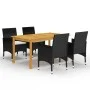 5-teiliges schwarzes Garten-Ess-Set von vidaXL, Gartensets - Ref: Foro24-3067761, Preis: 390,59 €, Rabatt: %