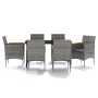 Juego de comedor de jardín 7 piezas con cojines gris y negro von , Gartensets - Ref: Foro24-3099350, Preis: 520,03 €, Rabatt: %