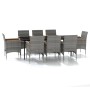 Juego de comedor de jardín 9 piezas gris y negro by , Garden sets - Ref: Foro24-3099352, Price: 779,35 €, Discount: %