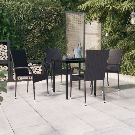 Juego de comedor de jardín 5 piezas negro by , Garden sets - Ref: Foro24-3099378, Price: 284,79 €, Discount: %