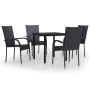 Juego de comedor de jardín 5 piezas negro by , Garden sets - Ref: Foro24-3099378, Price: 284,79 €, Discount: %