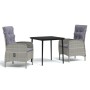 Juego de comedor de jardín 3 piezas con cojines gris y negro von , Gartensets - Ref: Foro24-3099371, Preis: 354,32 €, Rabatt: %