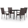 Juego de comedor de jardín 5 piezas marrón y negro von , Gartensets - Ref: Foro24-3099384, Preis: 282,23 €, Rabatt: %