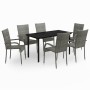 Juego de comedor para jardín 7 piezas gris y negro by , Garden sets - Ref: Foro24-3099392, Price: 387,30 €, Discount: %