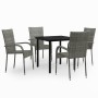 Juego de comedor de jardín 5 piezas gris y negro by , Garden sets - Ref: Foro24-3099390, Price: 275,34 €, Discount: %