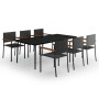 Juego de comedor para jardín 7 piezas negro von , Gartensets - Ref: Foro24-3099423, Preis: 565,94 €, Rabatt: %