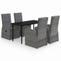 Juego de comedor de jardín 5 piezas con cojines gris by , Garden sets - Ref: Foro24-3099475, Price: 799,48 €, Discount: %