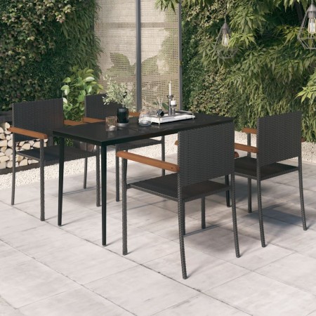 Juego de comedor para jardín 5 piezas negro de , Conjuntos de jardín - Ref: Foro24-3099421, Precio: 346,59 €, Descuento: %