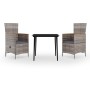 Juego de comedor de jardín 3 piezas con cojines gris von , Gartensets - Ref: Foro24-3099449, Preis: 399,24 €, Rabatt: %