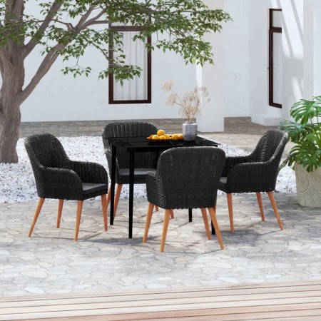 Juego de comedor de jardín 5 piezas con cojines negro von , Gartensets - Ref: Foro24-3099518, Preis: 508,12 €, Rabatt: %