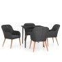 Juego de comedor de jardín 5 piezas con cojines negro von , Gartensets - Ref: Foro24-3099518, Preis: 508,12 €, Rabatt: %
