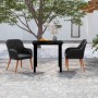 Juego de comedor de jardín 3 piezas con cojines negro von , Gartensets - Ref: Foro24-3099505, Preis: 298,05 €, Rabatt: %