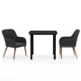 Juego de comedor de jardín 3 piezas con cojines negro von , Gartensets - Ref: Foro24-3099505, Preis: 298,05 €, Rabatt: %