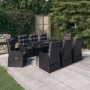 Juego de comedor de jardín 9 piezas con cojines negro by , Garden sets - Ref: Foro24-3099496, Price: 1,00 €, Discount: %
