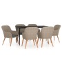 Juego de comedor para jardín 7 piezas con cojines marrón by , Garden sets - Ref: Foro24-3099526, Price: 856,26 €, Discount: %